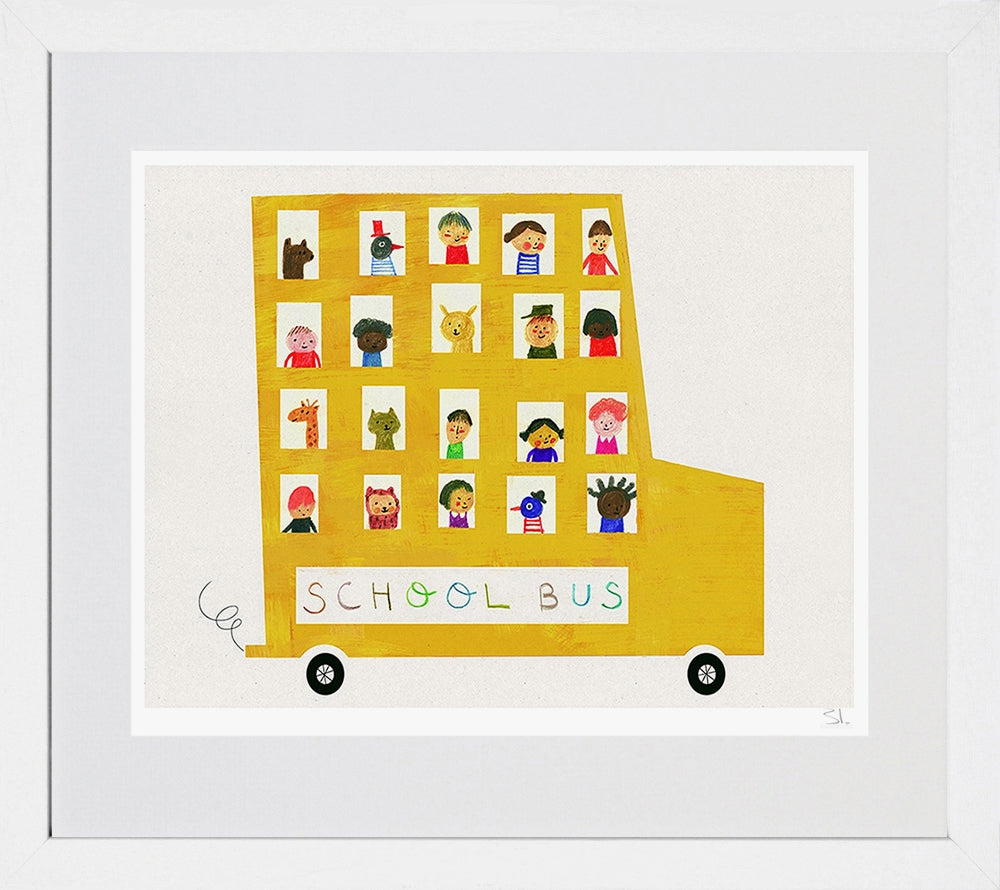 School Bus White Frame