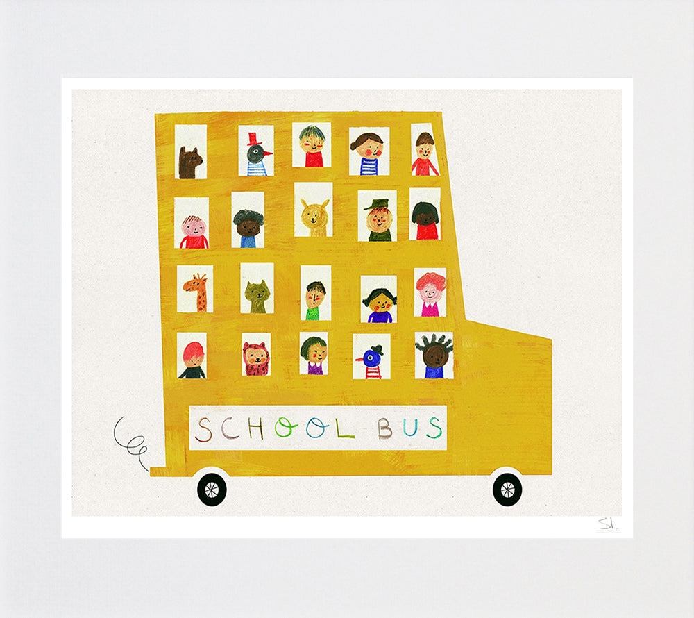 School Bus Unframed