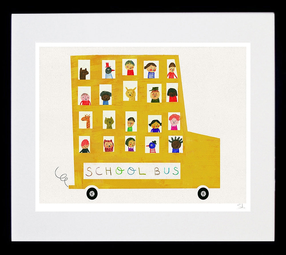 School Bus Black Frame
