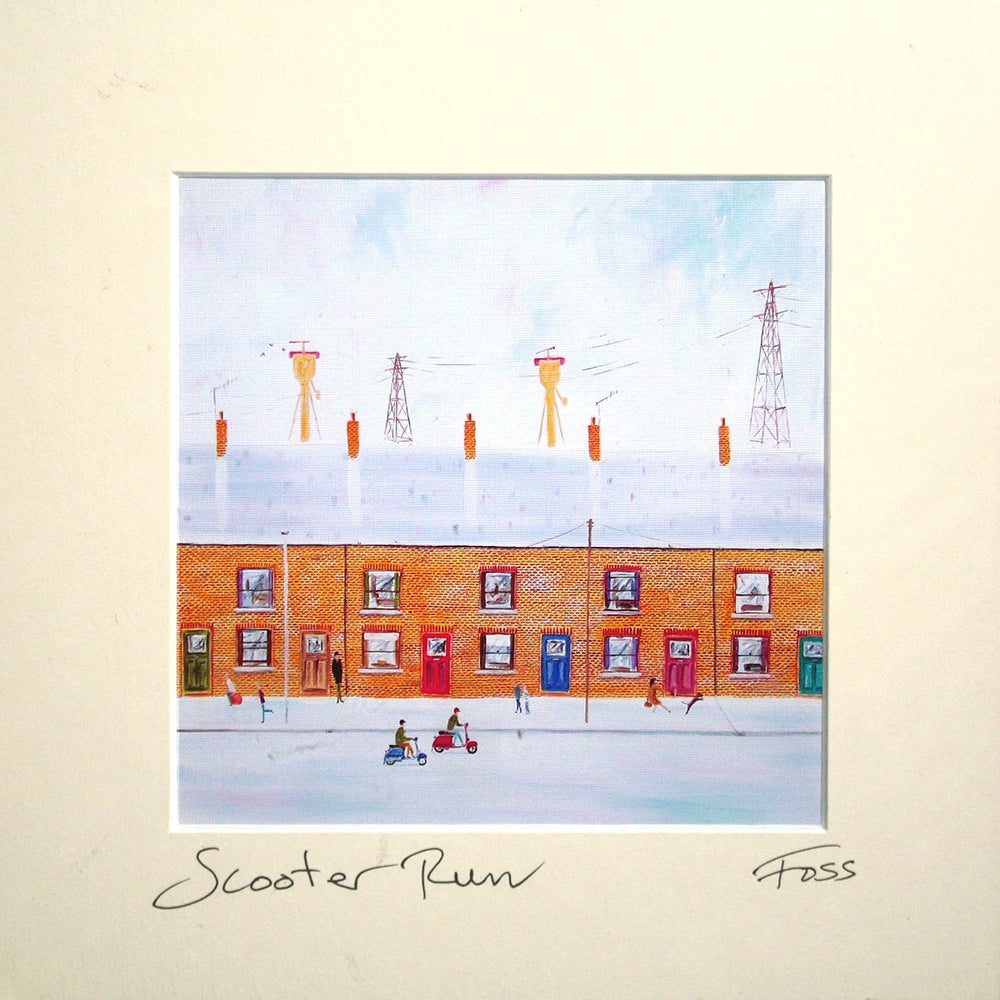 Scooter Run Unframed 15 x 15