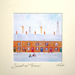 Scooter Run Unframed 15 x 15