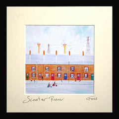 Scooter Run Framed 15 x 15