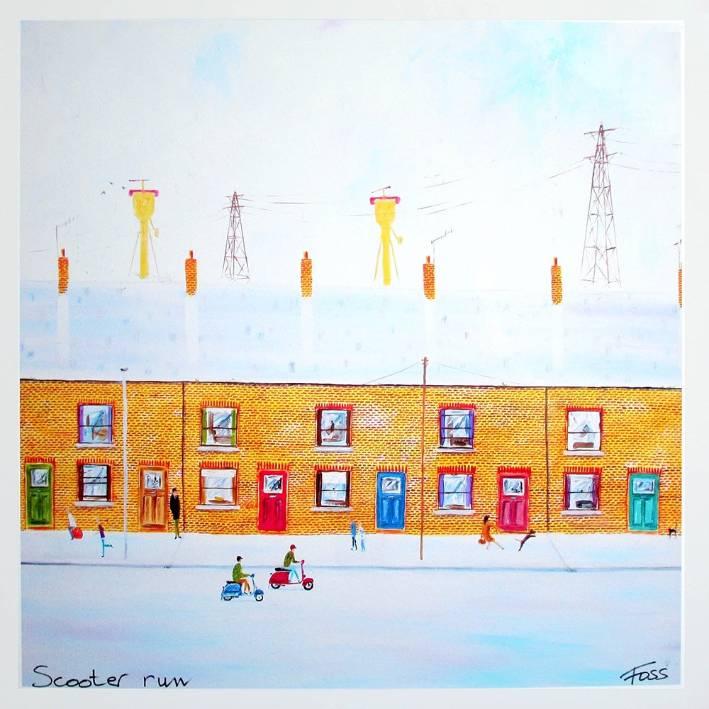 Scooter Run Unframed 40 x 40