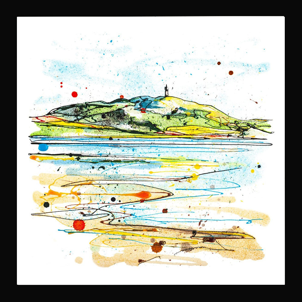 Print Open Edition Landscape - Scrabo From the Lough-30 x 30-Black Box Frame (No Mount)