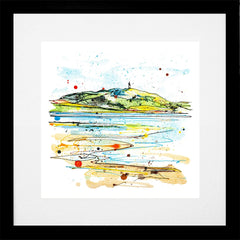 Print Open Edition Landscape - Scrabo From the Lough-30 x 30-Black Box Frame (With Mount)