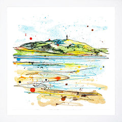 Print Open Edition Landscape - Scrabo From the Lough-30 x 30-White Box Frame (No Mount)