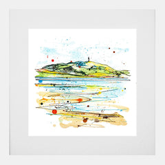 Print Open Edition Landscape - Scrabo From the Lough-30 x 30-White Box Frame (With Mount)