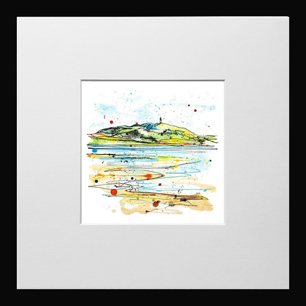 Print Open Edition Landscape - Scrabo From the Lough-12 x 12-Small Flat Black Frame