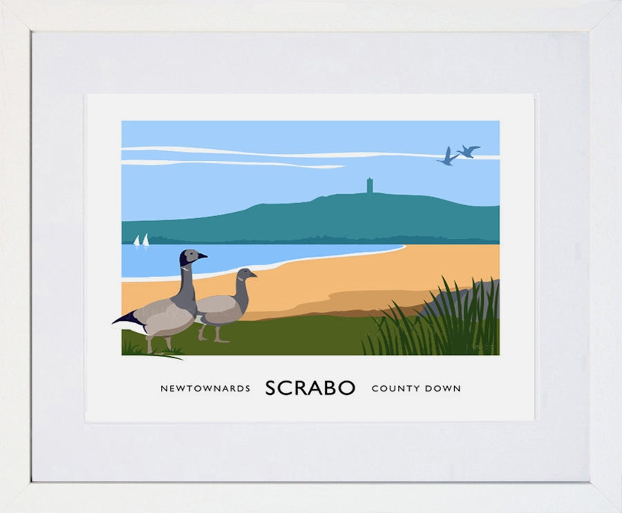 Co Down - Scrabo  Frame White 40x30 With Mount