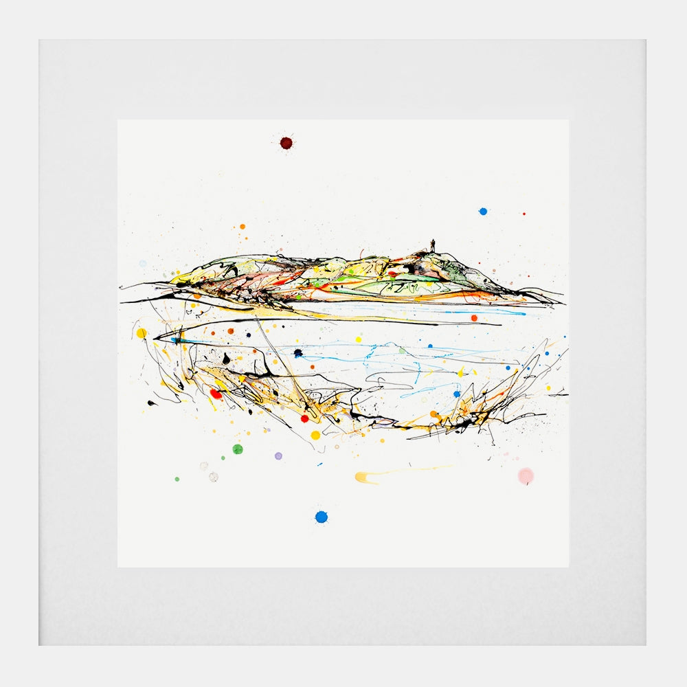 Print Open Edition Landscapes - Scrabo-30 x 30-White Box Frame (With Mount)