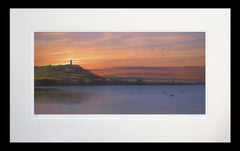 Co Down - Scrabo Sunset from Island Hill Flat Black Frame