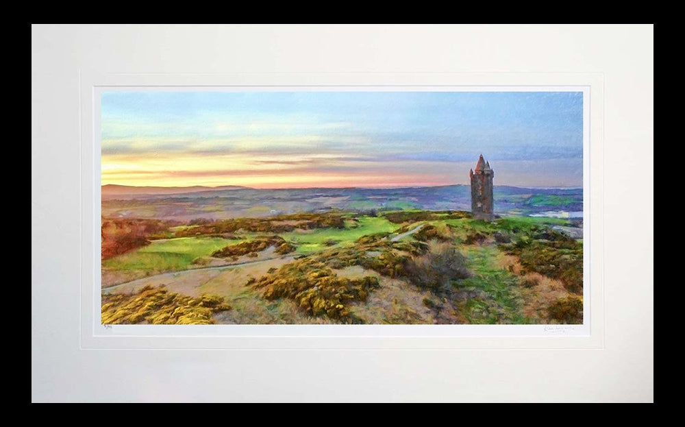 Co Down - Scrabo Towards Belfast-71 x 45-Flat Black Frame