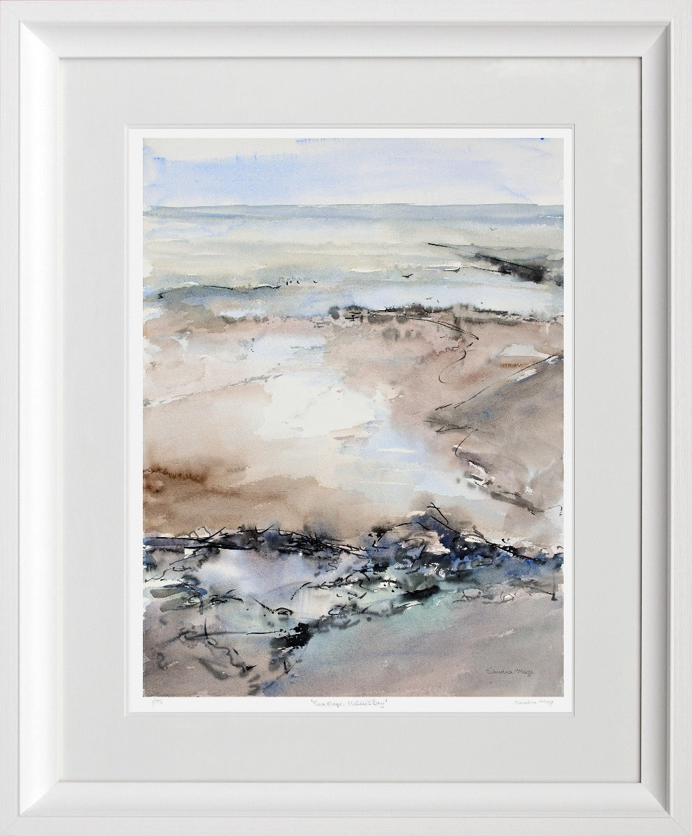 Print - Sea Edge, Helen's Bay Chunky White Frame