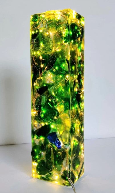 Sea Glass And Resin Light Sculpture