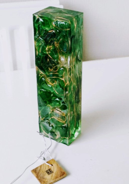 Sea Glass And Resin Light Sculpture