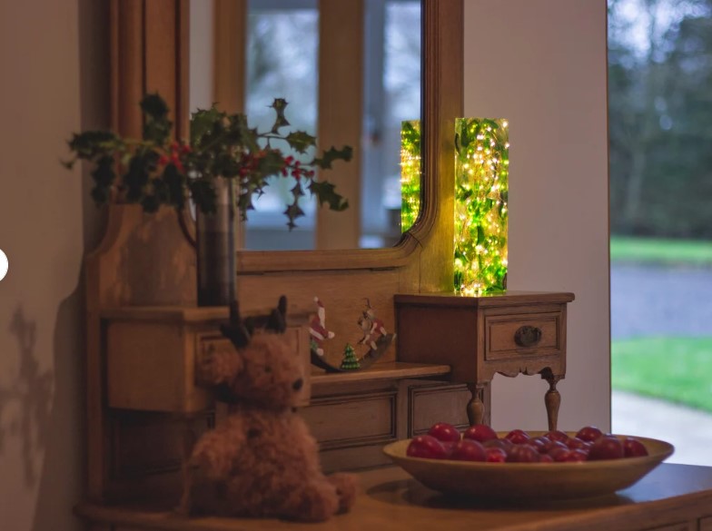 Sea Glass And Resin Light Sculpture