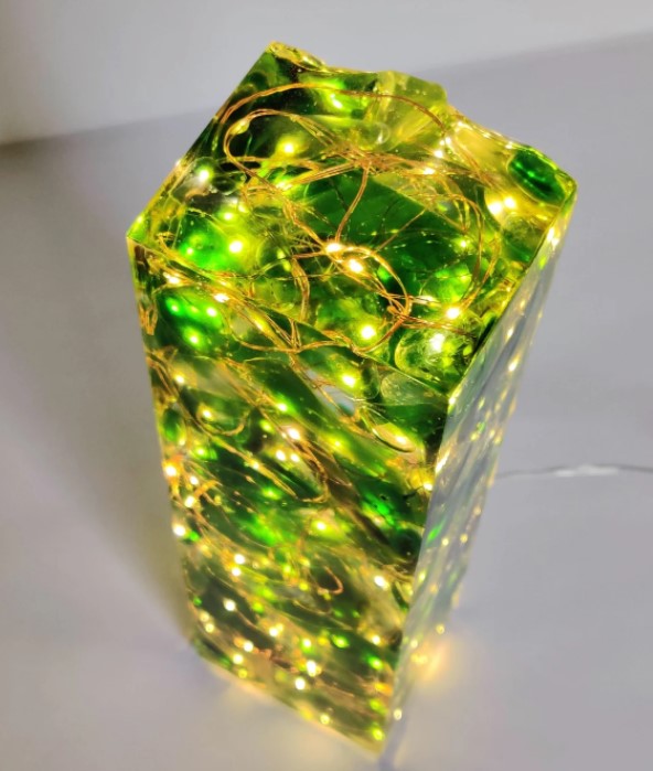 Sea Glass And Resin Light Sculpture