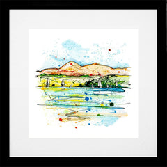 Print Open Edition Landscape - Set Sail, Strangford Lough-30 x 30-Black Box Frame (With Mount)
