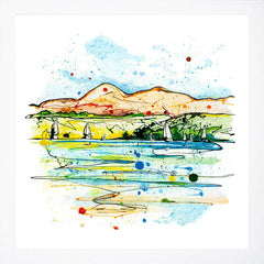 Print Open Edition Landscape - Set Sail, Strangford Lough-30 x 30-White Box Frame (No Mount)