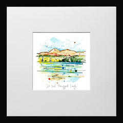 Print Open Edition Landscape - Set Sail, Strangford Lough-12 x 12-Small Flat Black Frame