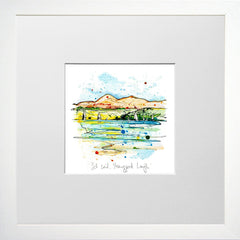 Print Open Edition Landscape - Set Sail, Strangford Lough-12 x 12-Small Flat White Frame