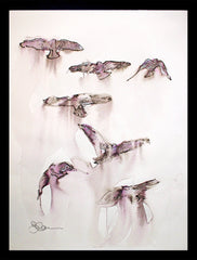 Original - 7 Crows - Framed