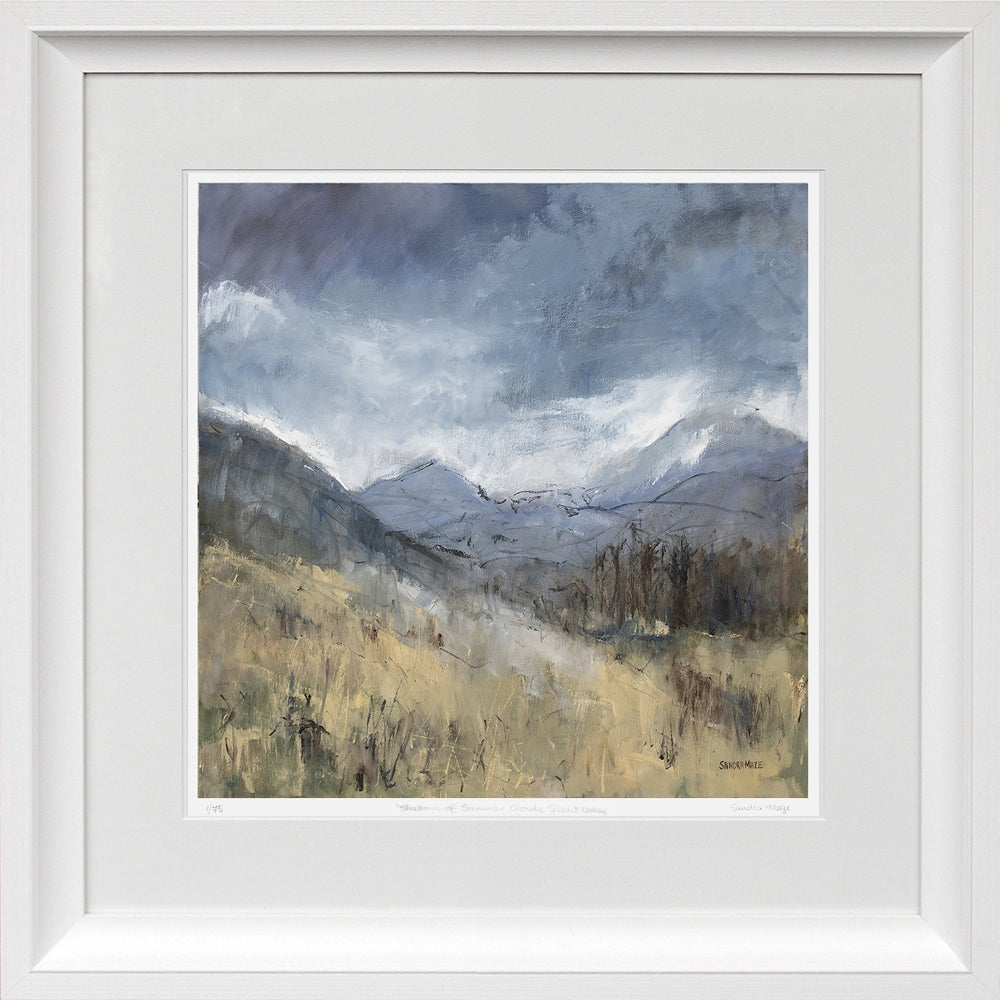 Print - Shadows Of Summer Clouds, Silent Valley Chunky White Frame