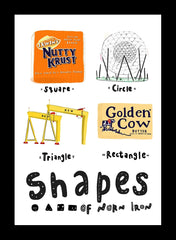 Shapes Of Northern Ireland Flat Black Frame