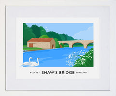 Belfast - Shaw's Bridge Frame White 40x30 With Mount