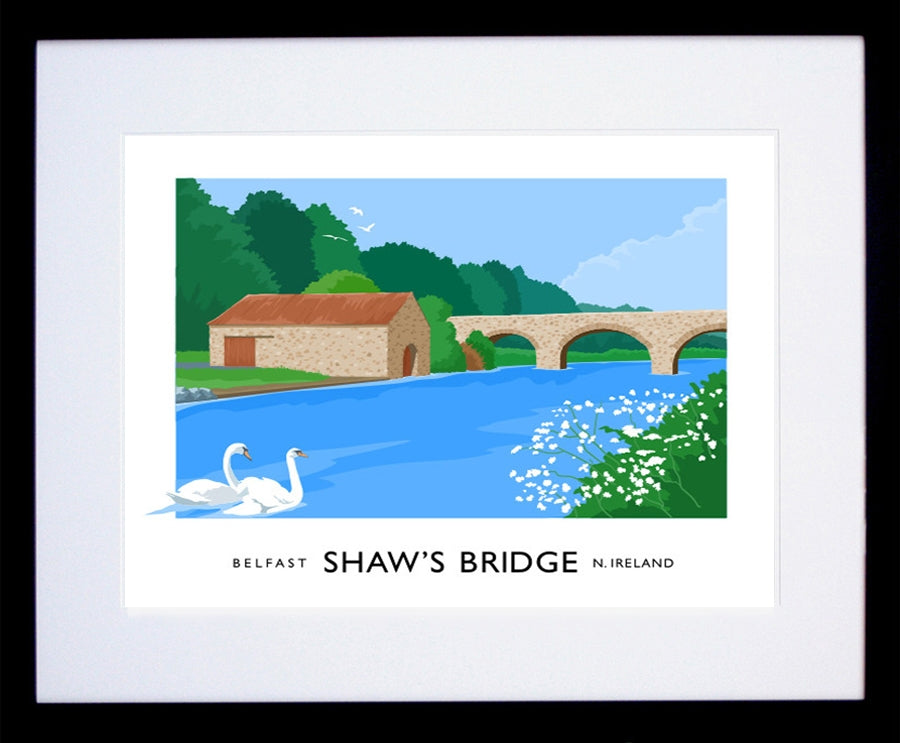 Belfast - Shaw's Bridge Frame Black 40x30withmount