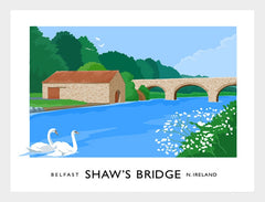 Belfast - Shaw's Bridge Frame White 40x30 No Mount