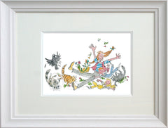 Signed Quentin Blake - She Isn't Quite Like Other Folk Framed
