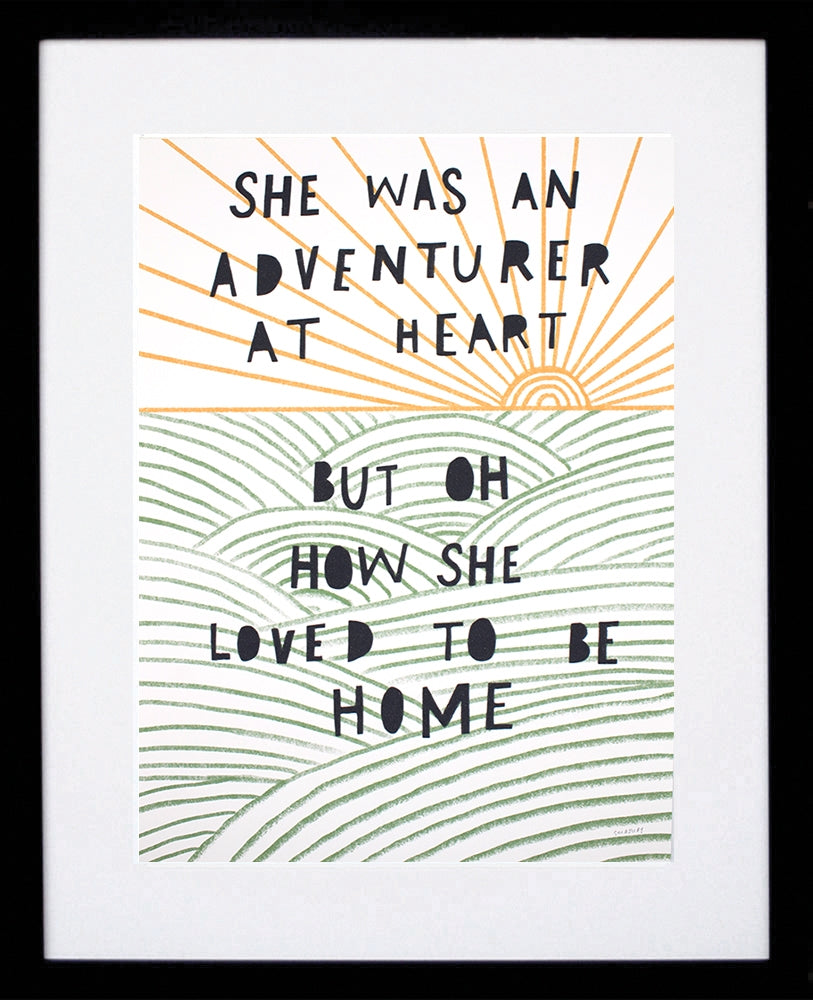 Print Other - She Was an Adventurer at Heart-Available In One Size Only-Black Box Frame