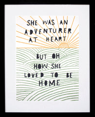 Print Other - She Was an Adventurer at Heart-Available In One Size Only-Black Box Frame