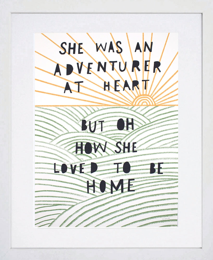 Print Other - She Was an Adventurer at Heart-Available In One Size Only-White Box Frame