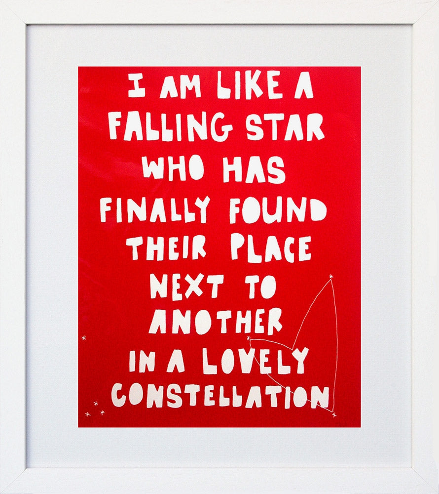 I Am Like A Falling Star White Frame