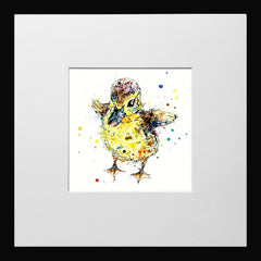 Print Open Edition Animals - Sherbet-12 x 12-Small Flat Black Frame