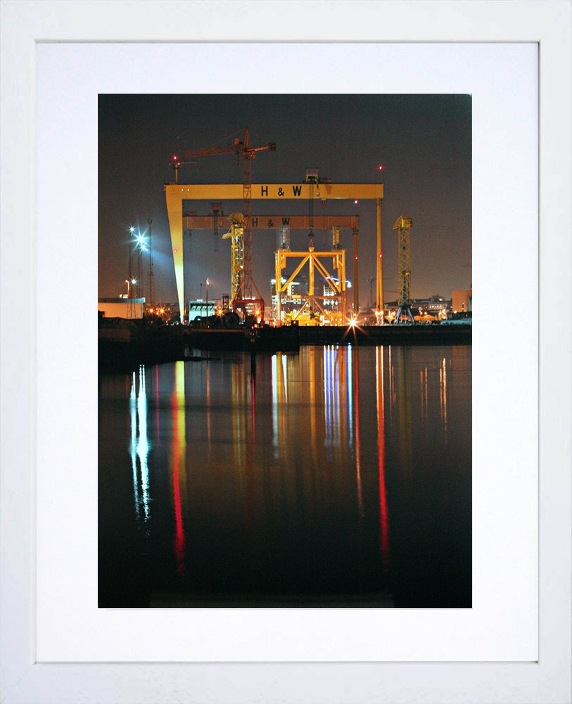 Belfast - Shipyard Silhouette Frame White