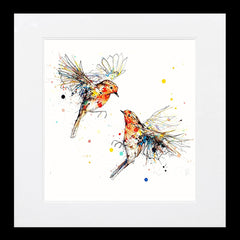 Print Ltd Edition Animals - Showdown - Black Wide Box Frame