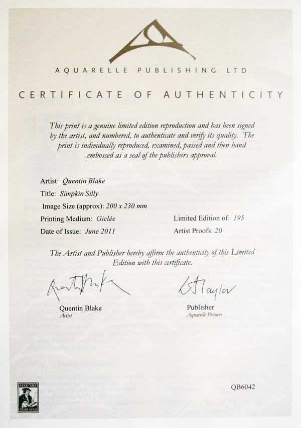 Quentin Blake Signed - Simpkin Silly