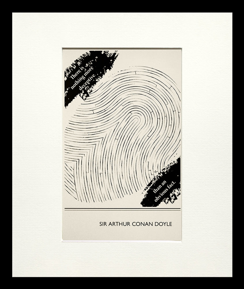Postcard - Sir Arthur Conan Doyle Small Flat Black Frame