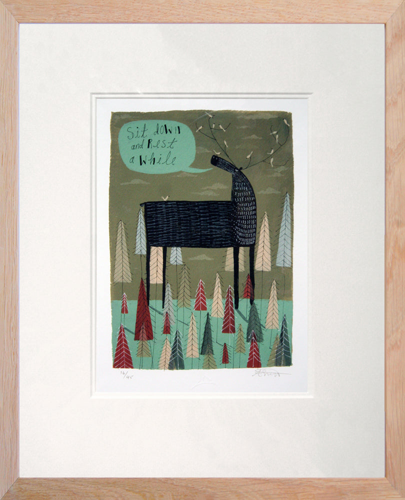 Sit and Rest a While Framed