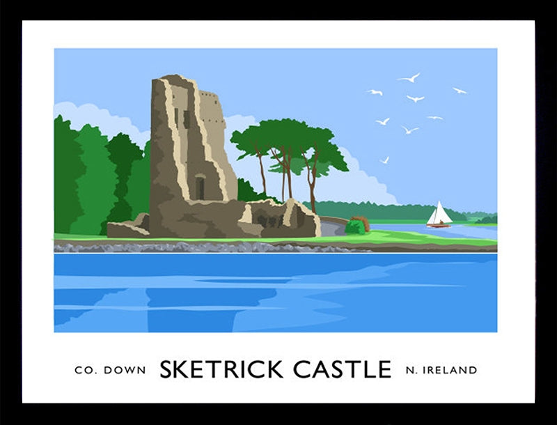 Co Down - Sketrick Castle Frame Black 70x50