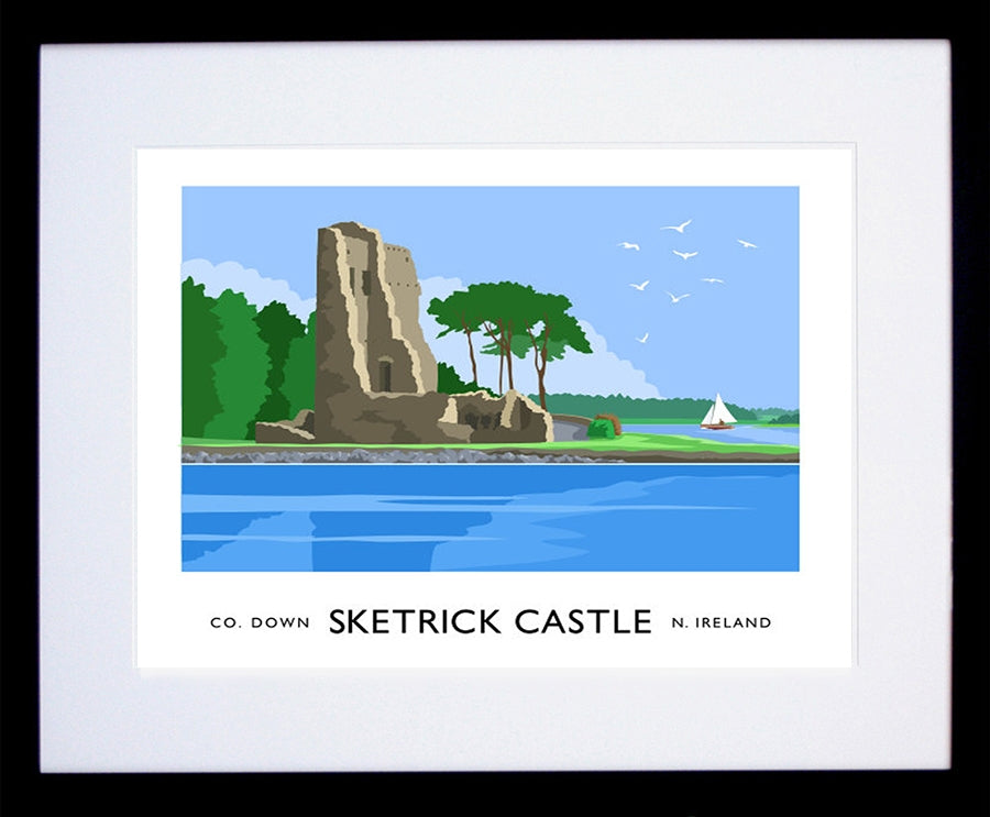 Co Down - Sketrick Castle Frame Black 40x30 With Mount