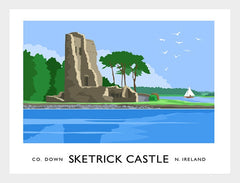 Co Down - Sketrick Castle Frame White 40x30 No Mount