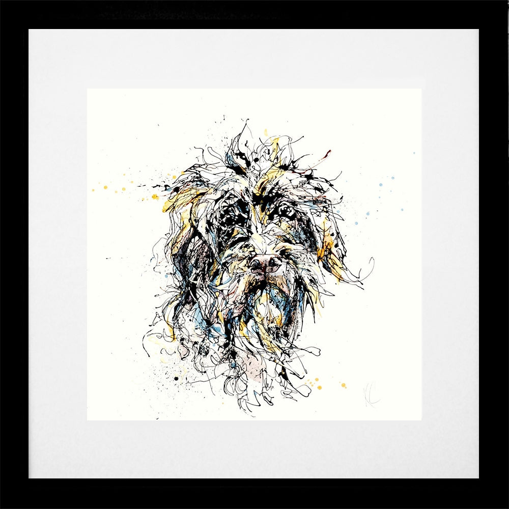 Print Open Edition Animals - Slippers-30 x 30-Black Box Frame (With Mount)