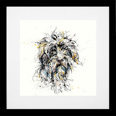 Print Open Edition Animals - Slippers-30 x 30-Black Box Frame (With Mount)