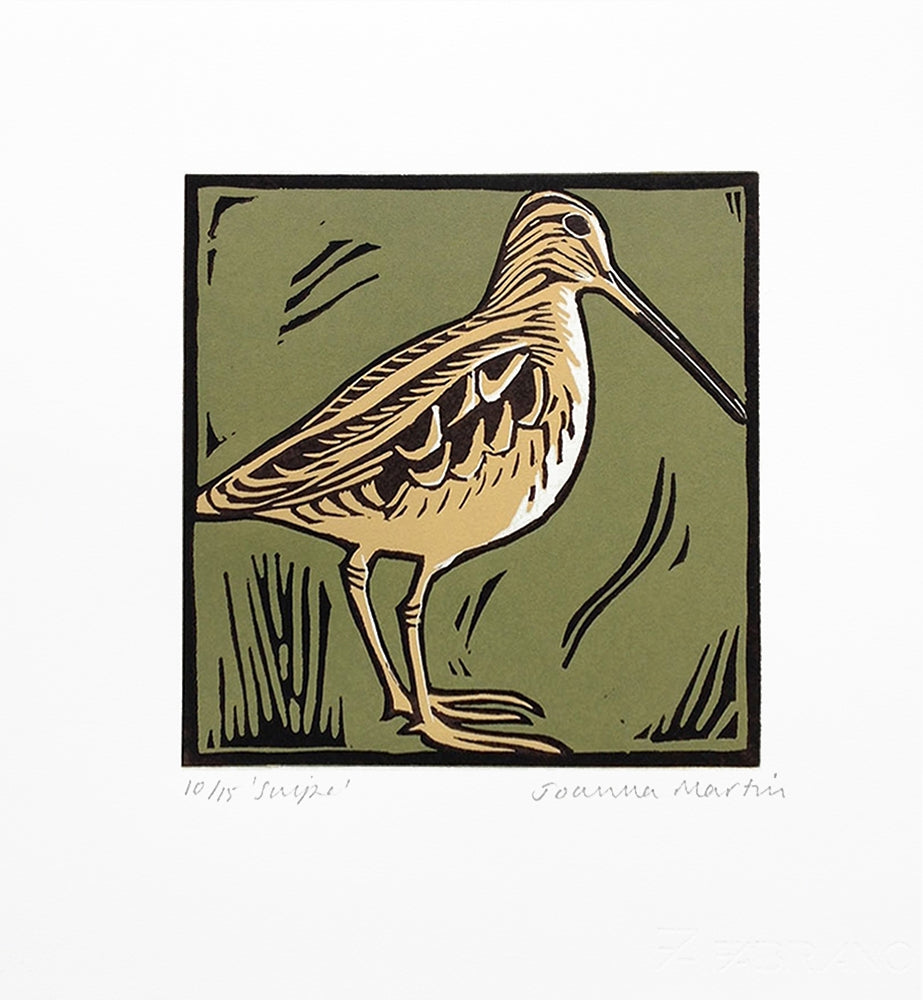 Lino Print - Snipe Unframed