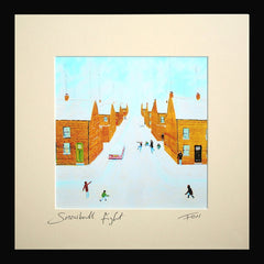 Snowball Fight Framed 15 x15