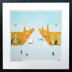 Snowball Fight Framed 40 x 40